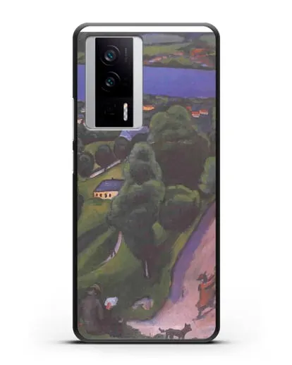 Чехол Пейзаж на Тегернзее с читающим человеком (Маке Август) силиконовый для Xiaomi Poco F5 Pro