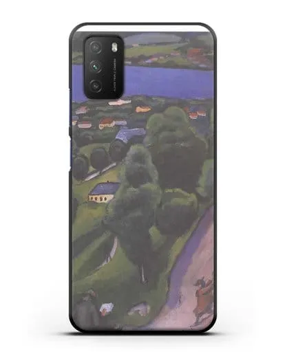 Чехол Пейзаж на Тегернзее с читающим человеком (Маке Август) силиконовый для Xiaomi Poco M3