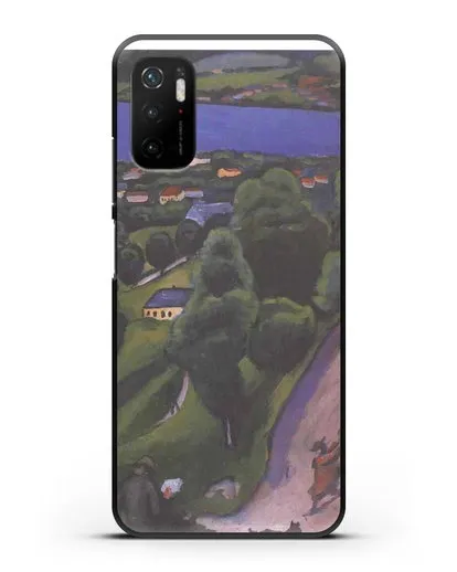 Чехол Пейзаж на Тегернзее с читающим человеком (Маке Август) силиконовый для Xiaomi Poco M3 Pro