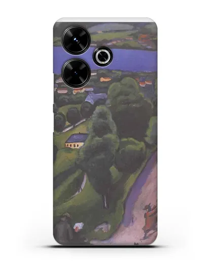 Чехол Пейзаж на Тегернзее с читающим человеком (Маке Август) силиконовый для Xiaomi Poco M6