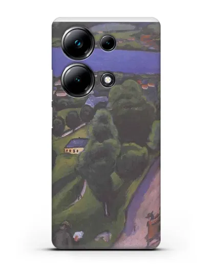 Чехол Пейзаж на Тегернзее с читающим человеком (Маке Август) силиконовый для Xiaomi Poco M6 Pro