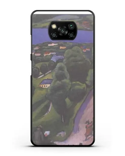 Чехол Пейзаж на Тегернзее с читающим человеком (Маке Август) силиконовый для Xiaomi Poco X3