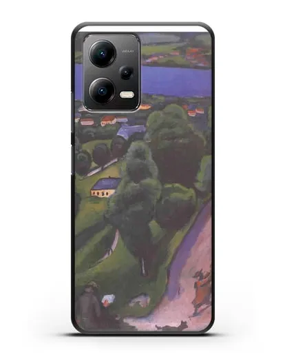 Чехол Пейзаж на Тегернзее с читающим человеком (Маке Август) силиконовый для Xiaomi Poco X5