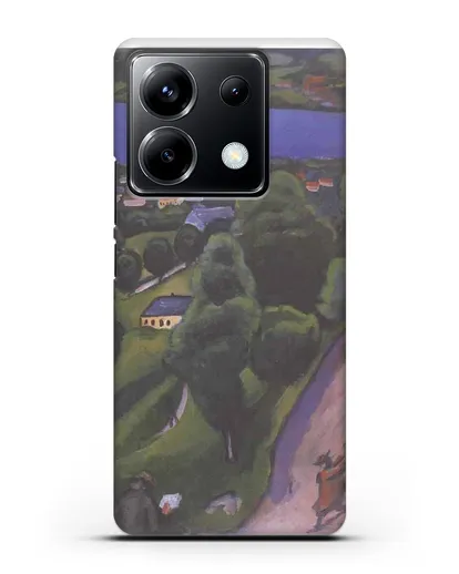 Чехол Пейзаж на Тегернзее с читающим человеком (Маке Август) силиконовый для Xiaomi Poco X6