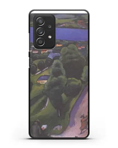 Чехол Пейзаж на Тегернзее с читающим человеком (Маке Август) силиконовый для Samsung Galaxy A53