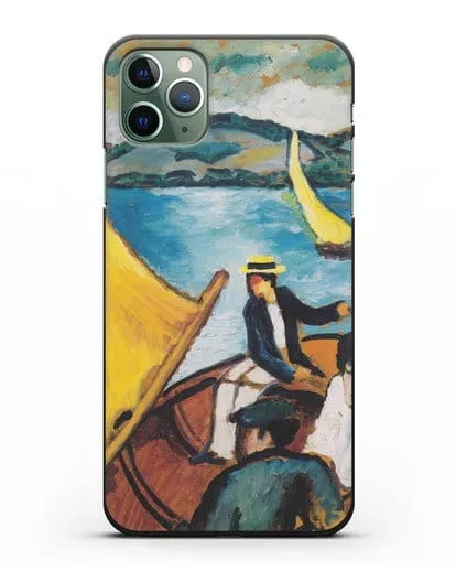 Чехол Парусная лодка на Тегернзее (Маке Август) силиконовый для iPhone 11 Pro