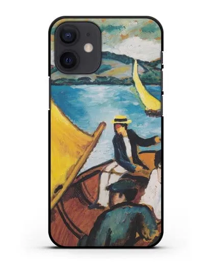 Чехол Парусная лодка на Тегернзее (Маке Август) силиконовый для iPhone 12 mini