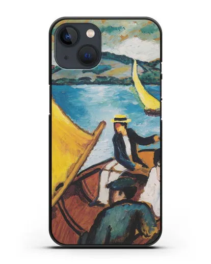 Чехол Парусная лодка на Тегернзее (Маке Август) силиконовый для iPhone 13 Mini