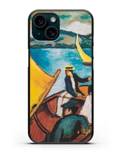 Чехол Парусная лодка на Тегернзее (Маке Август) силиконовый для iPhone 15