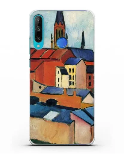 Чехол Церковь Святой Марии с домами и дымоходом (Маке Август) силиконовый для Honor 9C