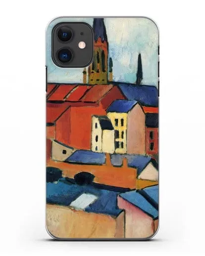 Чехол Церковь Святой Марии с домами и дымоходом (Маке Август) силиконовый для iPhone 11