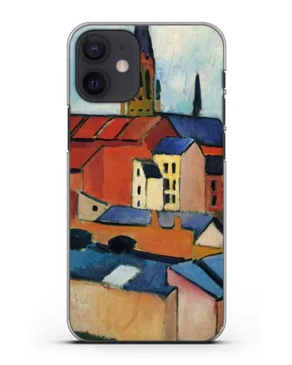 Чехол Церковь Святой Марии с домами и дымоходом (Маке Август) силиконовый для iPhone 12 mini