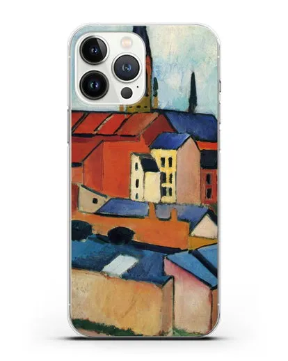 Чехол Церковь Святой Марии с домами и дымоходом (Маке Август) силиконовый для iPhone 13 Pro Max