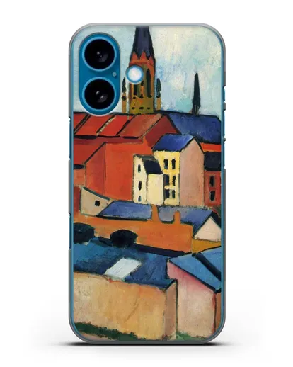 Чехол Церковь Святой Марии с домами и дымоходом (Маке Август) силиконовый для iPhone 16