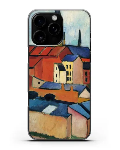 Чехол Церковь Святой Марии с домами и дымоходом (Маке Август) силиконовый для iPhone 16 Pro Max