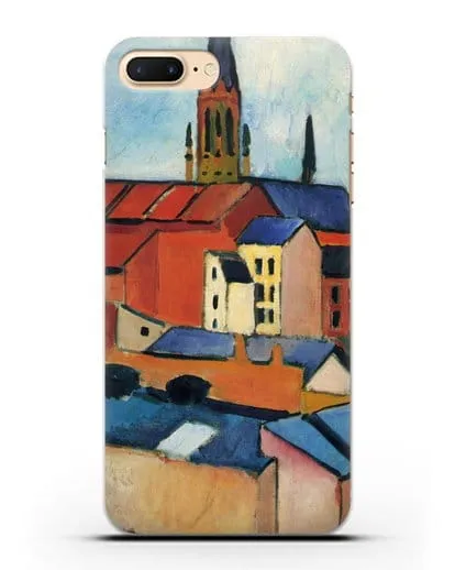 Чехол Церковь Святой Марии с домами и дымоходом (Маке Август) силиконовый для iPhone 7 Plus