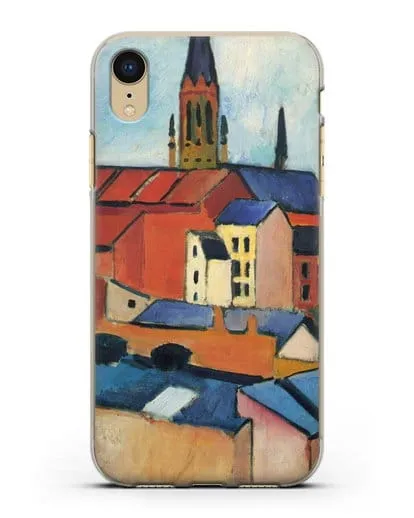 Чехол Церковь Святой Марии с домами и дымоходом (Маке Август) силиконовый для iPhone XR