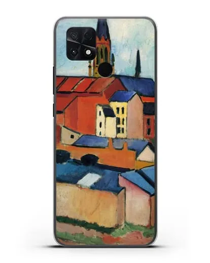 Чехол Церковь Святой Марии с домами и дымоходом (Маке Август) силиконовый для Xiaomi Poco C40