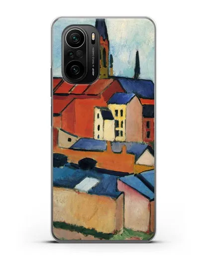 Чехол Церковь Святой Марии с домами и дымоходом (Маке Август) силиконовый для Xiaomi Poco F3