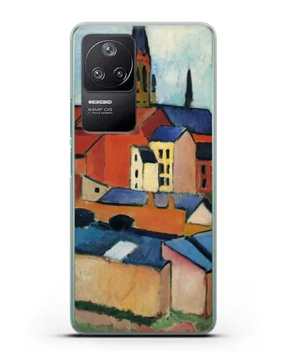 Чехол Церковь Святой Марии с домами и дымоходом (Маке Август) силиконовый для Xiaomi Poco F4