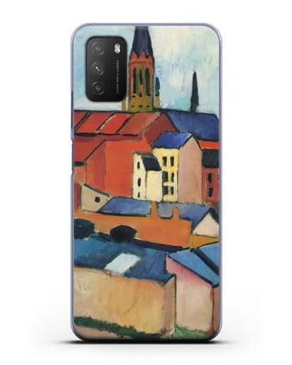 Чехол Церковь Святой Марии с домами и дымоходом (Маке Август) силиконовый для Xiaomi Poco M3