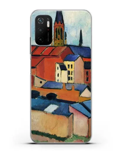 Чехол Церковь Святой Марии с домами и дымоходом (Маке Август) силиконовый для Xiaomi Poco M3 Pro