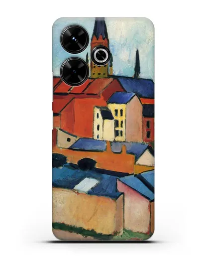 Чехол Церковь Святой Марии с домами и дымоходом (Маке Август) силиконовый для Xiaomi Poco M6
