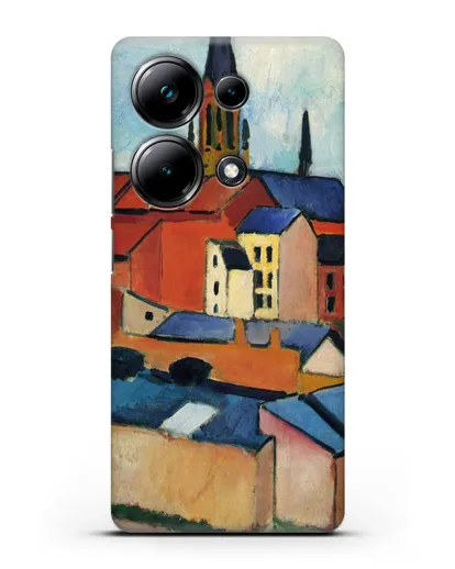 Чехол Церковь Святой Марии с домами и дымоходом (Маке Август) силиконовый для Xiaomi Poco M6 Pro