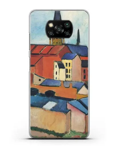 Чехол Церковь Святой Марии с домами и дымоходом (Маке Август) силиконовый для Xiaomi Poco X3