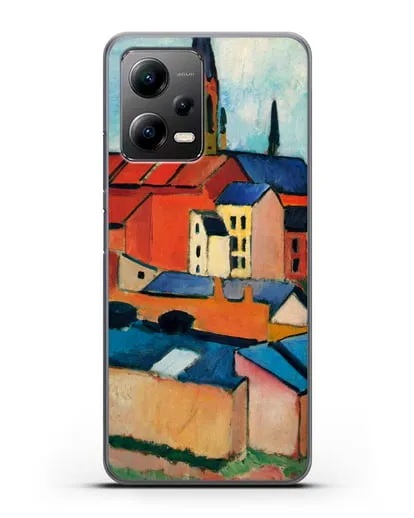 Чехол Церковь Святой Марии с домами и дымоходом (Маке Август) силиконовый для Xiaomi Poco X5