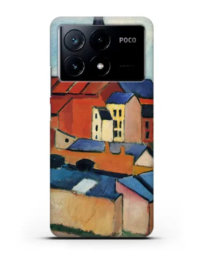 Чехол Церковь Святой Марии с домами и дымоходом (Маке Август) силиконовый для Xiaomi Poco X6 Pro