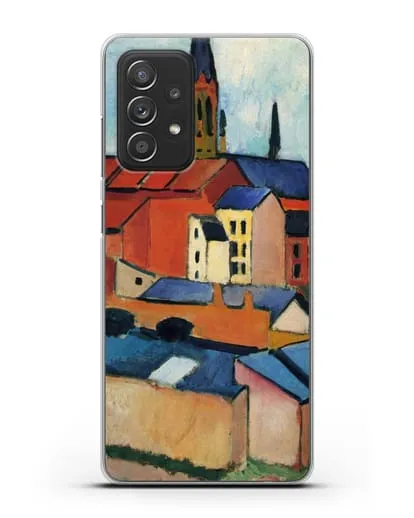 Чехол Церковь Святой Марии с домами и дымоходом (Маке Август) силиконовый для Samsung Galaxy A53