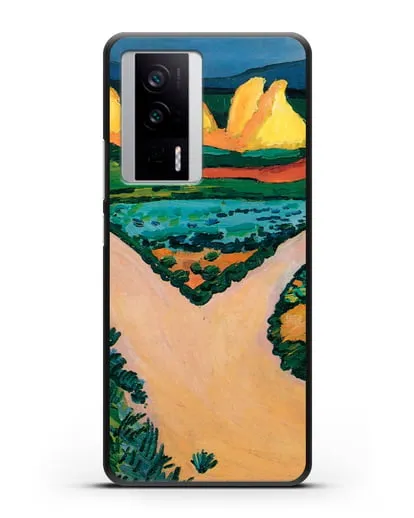 Чехол Овощные поля (Маке Август) силиконовый для Xiaomi Poco F5 Pro