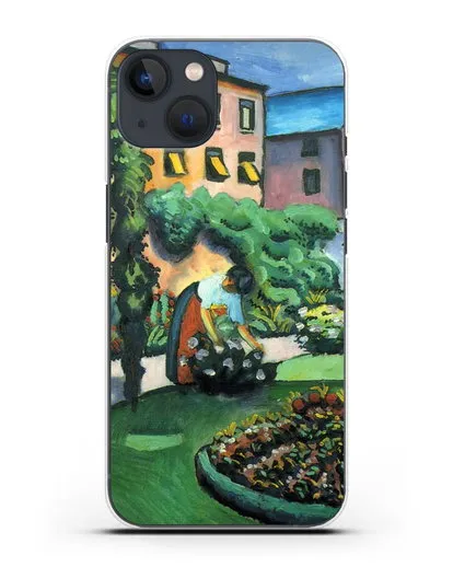Чехол Изображение сада (Маке Август) силиконовый для iPhone 13
