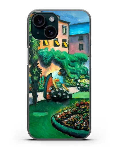 Чехол Изображение сада (Маке Август) силиконовый для iPhone 15