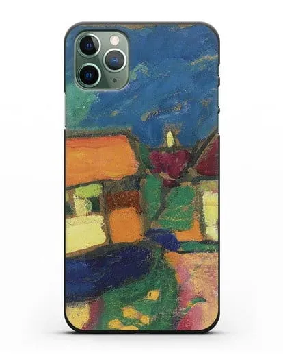 Чехол Ландшафтный этюд - деревенская улица (Явленский Алексей) силиконовый для iPhone 11 Pro