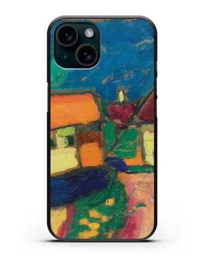 Чехол Ландшафтный этюд - деревенская улица (Явленский Алексей) силиконовый для iPhone 15