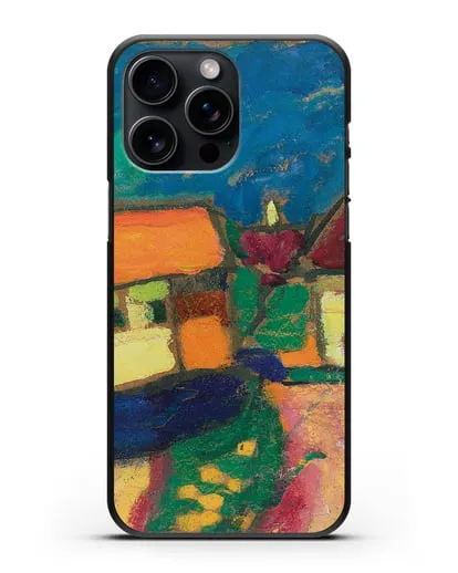 Чехол Ландшафтный этюд - деревенская улица (Явленский Алексей) силиконовый для iPhone 15 Pro Max