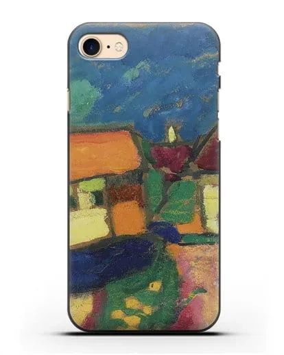 Чехол Ландшафтный этюд - деревенская улица (Явленский Алексей) силиконовый для iPhone 7