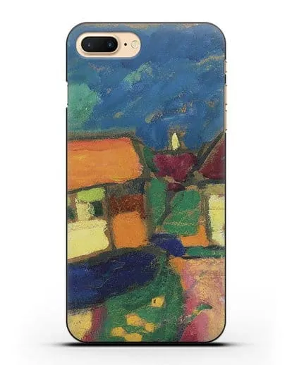 Чехол Ландшафтный этюд - деревенская улица (Явленский Алексей) силиконовый для iPhone 8 Plus