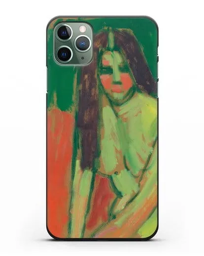 Чехол Полуобнаженная фигура с длинными волосами сидит согнувшись (Явленский Алексей) силиконовый для iPhone 11 Pro