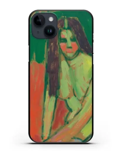 Чехол Полуобнаженная фигура с длинными волосами сидит согнувшись (Явленский Алексей) силиконовый для iPhone 14 Plus