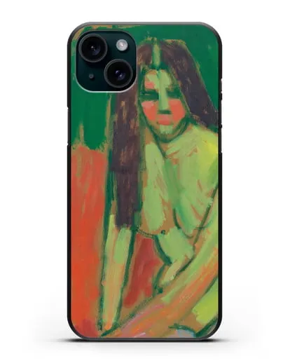 Чехол Полуобнаженная фигура с длинными волосами сидит согнувшись (Явленский Алексей) силиконовый для iPhone 15 Plus