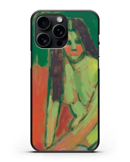 Чехол Полуобнаженная фигура с длинными волосами сидит согнувшись (Явленский Алексей) силиконовый для iPhone 15 Pro Max