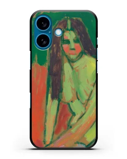 Чехол Полуобнаженная фигура с длинными волосами сидит согнувшись (Явленский Алексей) силиконовый для iPhone 16