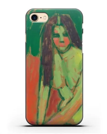 Чехол Полуобнаженная фигура с длинными волосами сидит согнувшись (Явленский Алексей) силиконовый для iPhone 7