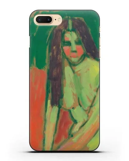 Чехол Полуобнаженная фигура с длинными волосами сидит согнувшись (Явленский Алексей) силиконовый для iPhone 8 Plus