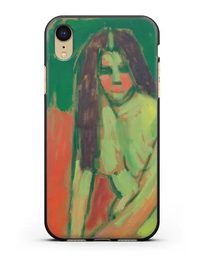 Чехол Полуобнаженная фигура с длинными волосами сидит согнувшись (Явленский Алексей) силиконовый для iPhone XR