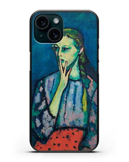 Чехол Портрет девушки (Явленский Алексей) силиконовый для iPhone 15