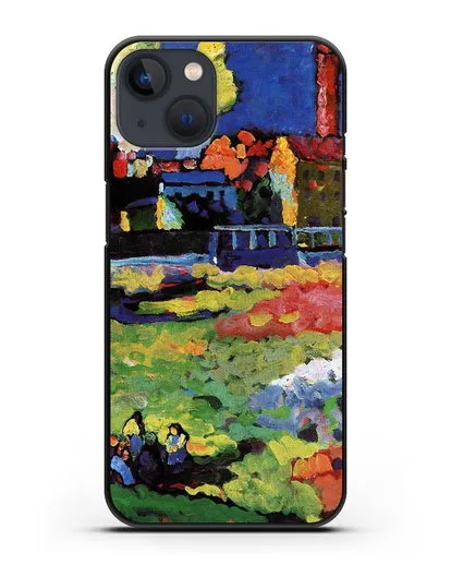 Чехол Мюнхенский Швабинг с церковью Св. Урсулы (Кандинский Василий) силиконовый для iPhone 13 Mini